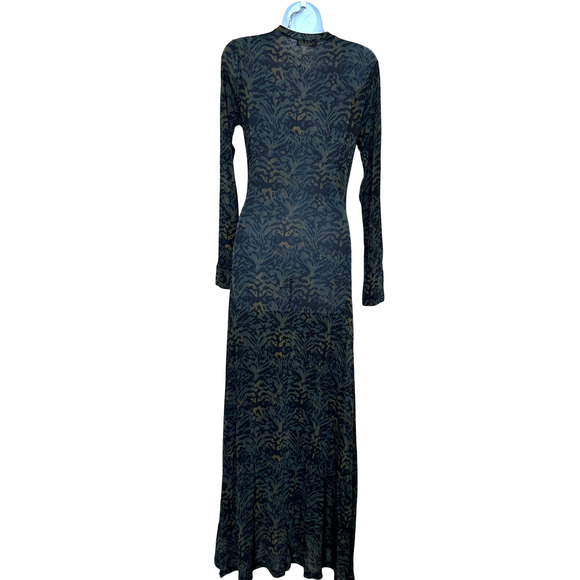 Ulla Johnson Leopard Long Sleeve Gown SMALL Jersey Maxi Dress Slinky Aline $500 - Picture 11 of 14